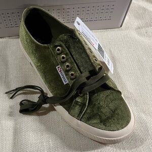 Superga - Velvet Olive Green Classic Sneaker, NWT Original box